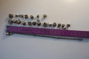 Pandora Armband (ca. 19 cm) mit 19 Charms & Borelli Halskette + Herzanhänger - Bild 1 von 19