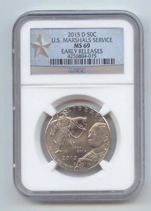 2015-D Commemorative Half Dollar,U.S. Marshals Service, NGC MS-69 Early Releases - Picture 1 of 2