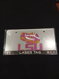 Lsu Tigers Ncaa Silver Laser Tag License Plate Brand New  - Picture 1 of 2