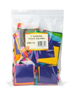 Hygloss Bleeding Tissue Paper Squares Arts & Crafts DIY Projects 2" 2,400-Pcs - Picture 1 of 4