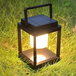 Outdoor Table Lamp, Brightness LED Nightstand Lantern, Portable Rechargeable Sol - Picture 1 of 7