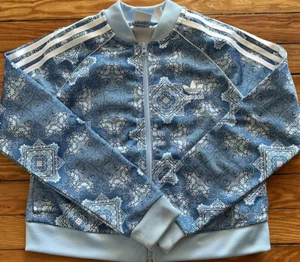 Adidas Girls Culture Clash Superstar Blue Athletic Track Gym Jacket Size 11-12 - Picture 1 of 3