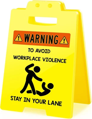 Funny Desk Sign Coworker Gift Gag Office Humor Caution Decor for Boss - Image 1 of 4