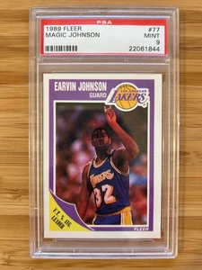 1989 Fleer Earvin Magic Johnson Basketball Card #77 PSA 9 Mint LA Lakers Cards - Picture 1 of 2