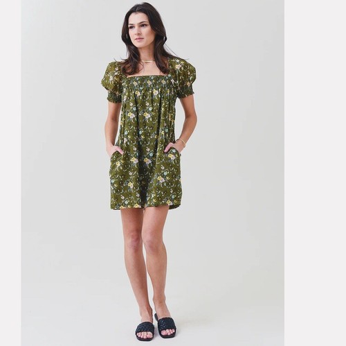 Abito donna Tory Burch taglia Xs floreale smocked minidress cottagecore boho matrimonio