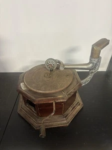 Gramófono vintage que no funciona tocadiscos MARRÓN envío gratuito - Imagen 1 de 15