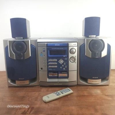 ~ Vintage Aiwa NSX-AJ503 3 CD Dual Cassette Radio Boombox Super T-Bass CD-R ~ - Image 1 of 4