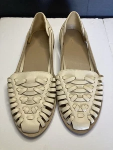 Sandalias para mujer Nisolo Huarache tejidas color almendra talla 7,5 100 % cuero - Imagen 1 de 7
