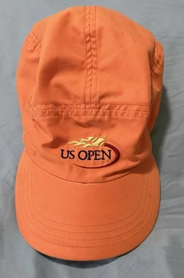 Wilson Tennis US Open 90s Vintage Orange Polyester Strap Back Hat - Image 1 of 4