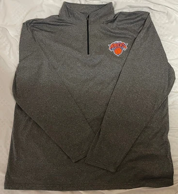 NY Knicks NBA By UNK Grey 1/4 Zip Pullover Men's Size XXL Long Sleeve XX-Large - Image 1 of 4