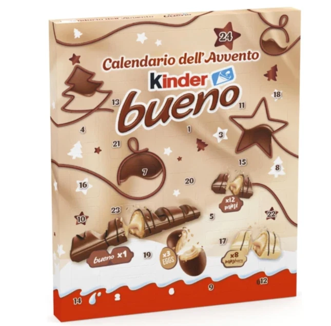 KINDER BUENO CALENDARIO AVVENTO 2025 Cioccolato 181 gr Natale Cioccolata