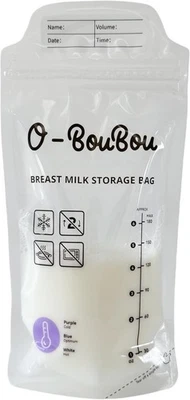 O-BOUBOU Confezione da 50 sacchetti per la conservazione del latte materno senza BPA 180