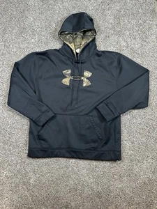 Under Armour Hoodie Mens 2XL Black Realtree Camo Logo Storm1 Fleece Sweatshirt - Picture 1 of 10