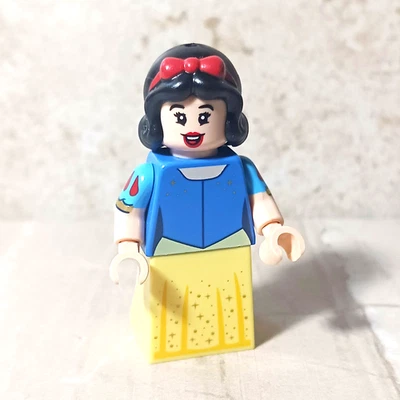 Novo Vestido LEGO Princesa Branca de Neve Minifigura Estrelas Batom Vermelho Dourado Disney Menina - Imagem 1 de 3