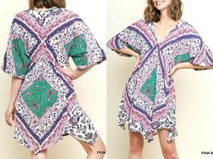 Umgee Dress Size S M L Scarf Bandana Whimsygoth Fairy Floral Cottage Tunic Women - Picture 1 of 5