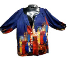 Noracora top  Abstract City Scape Short sleeve  Top size Small Multicolor