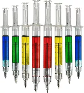 Bedwina Syringe Pens - (Bulk Pack of 24) Retractable Blue, Green, Yellow, Red  - Picture 1 of 7
