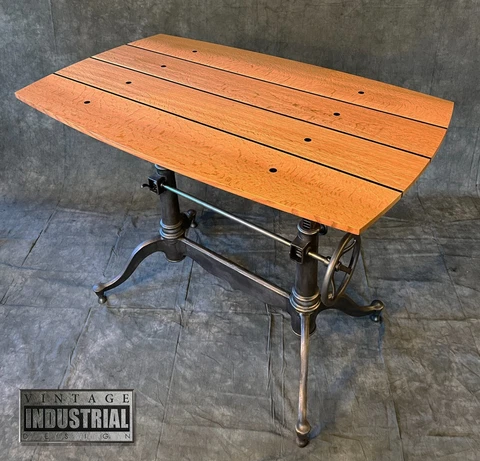 Dietzgen Vintage Drafting Table! Cast Iron with Custom Quarter Sawn Oak Top! Cover