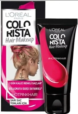 L'ORÉAL PACK OF 3 L'Oreal Colorista Hair Makeup Temporary Hair Colour Hot Pink - 30ml