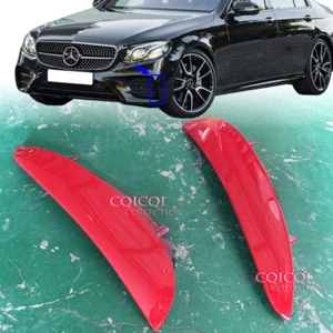 Red M-BENZ 17~18 W213 E class E43 AMG Sedan front sport aero flaps vent garnish◎ - Picture 1 of 4