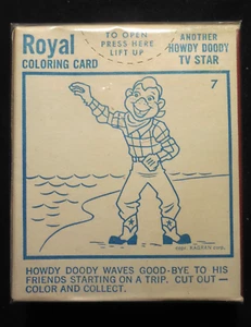 1950 Royal Howdy Doody Coloring Card comp UNOPEN BOX Howdy Doody #7 NICE - Picture 1 of 4