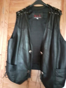 Lederwewste Lederkutte Bikerweste schwarz Leder Größe XXL. - Bild 1 von 6