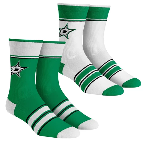 Youth Rock Em Socks Dallas Stars Multi-Stripe 2-Pack Team Crew Sock Set Cover