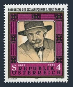 Austria 1358 two stamps, MNH. Mi 1856. Julius Tandler, Social reformer, 1986. - Picture 1 of 1