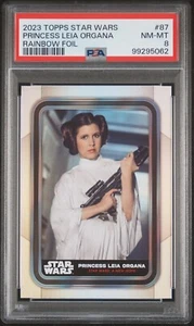 2023 Topps Star Wars Princess Leia Organa Rainbow Foil #87 PSA 8 Near Mint/Mint - Picture 1 of 2