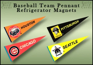MLB Baseball Team PENNANTS / REFRIGERATOR MAGNETS / Pick Your Magnets - Picture 1 of 26