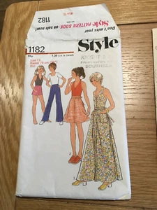 1975 ORIGINAL STYLE SEWING Pattern 1182 girl’s dress age 12 chest 30CUT Free P&P - Picture 1 of 3