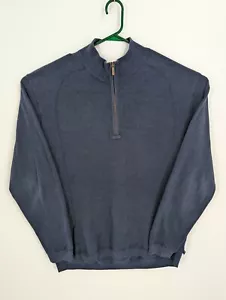 Men's Tommy Bahama 1/4 Zip Pullover Lightweight Sweater, Navy Blue, Large - Picture 1 of 5