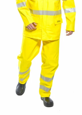 Portwest FR43 Sealtex Flame Resistant Hi-Vis Reflective Waterproof Pants ANSI - Image 1 of 4