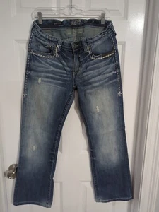AFFLICTION Black Premium Cooper Distressed Jeans Mens 31 Regular - Picture 1 of 10