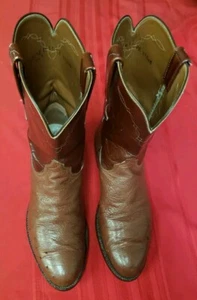 Lucchese L8012R Smooth Ostrich Mens Leather Cowboy Western Roper Boots Size 11 - Picture 1 of 12