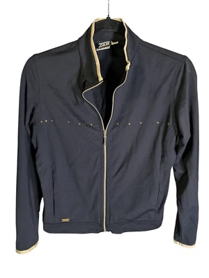 TAIL Tech Performance Golf Tennis Jacket Black Gold Sz L Rhinestone Zip Women's - Image 1 of 4