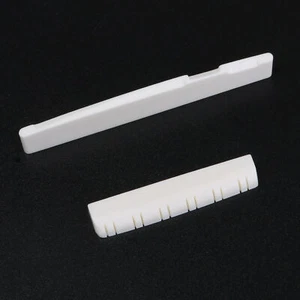 Cattle Bone Slotted Saddle and Nut For 12 String Acoustic Guitar Easy to Install - Picture 1 of 4