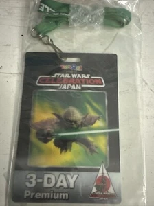 celebration japan YODA ticket badge 3-DAY PREMIUM PASS star wars LENTICULAR 3-D - Picture 1 of 3