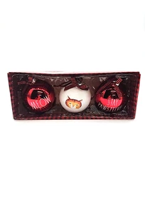 Rae Dunn Cat/Kitten Themed Glass Ornaments Christmas Meow Set Of 3 In Orig. Box - Picture 1 of 13