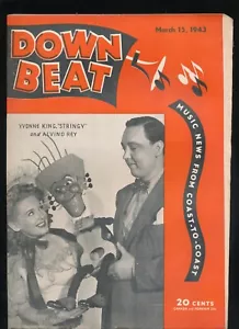 Vintage Jazz Mag-DOWNBEAT- March 15, 1943-Yvonne King, Alvino Rey - Imagen 1 de 1