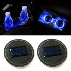 2X Almohadilla de copa solar LED accesorios de automóvil Cubierta de luz Luces de decoración de interiores - Imagen 1 de 12