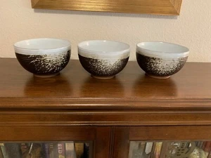 HANDCRAFTED STUDIO POTTERY SET OF 3 CEREAL BOWLS - Picture 1 of 10