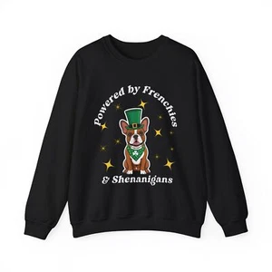 St. Patrick's Day Sweatshirt, Frenchie Sweatshirt, French bulldog sweater - Picture 1 of 22