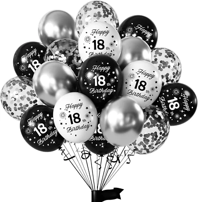 Palloncini Compleanno 18 Anni Ragazzi Ragazze, 16 Pezzi Palloncini Decorazioni A - Immagine 1 di 4
