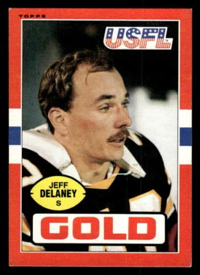 1985 Topps USFL #30 Jeff Delaney RC *EX* - Image 1 of 2