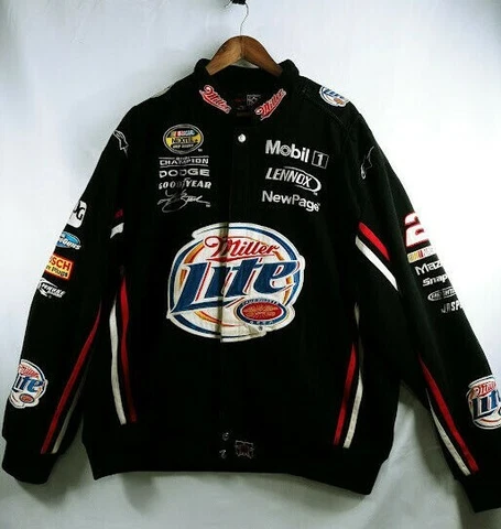 Kurt Busch #2 Miller Lite & Sponsors Nascar JH Design Jacket 2XL Cover