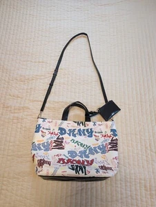 DKNY LG Shopper Bag / Crossbody Bag Graffiti Print Authentic NEW!! - Picture 1 of 24