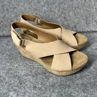 Sandalias de cuña Clarks Artisan Annadel Eirwyn para mujer talla 11 beige nobuck NUEVAS Foto 1 de 4