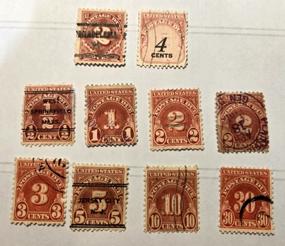 JUEGO DE 10 SELLOS POSTALES VINTAGE EE. UU. Foto 1 de 4