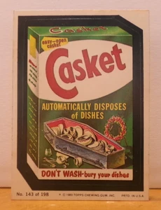 TOPPS 1980 WACKY PACKAGES STICKER 143 / 198 SCHATULLE ENTSORGT AUTOMATISCH GESCHIRR - Bild 1 von 2